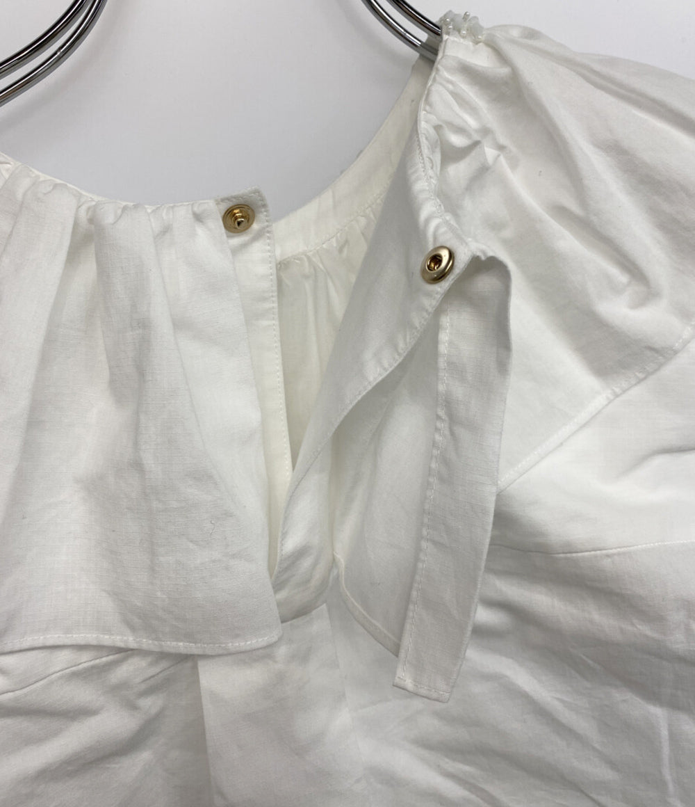 Drawer ブラウス ホワイト ビジュ- 6521-2-991380 レディース SIZE 38 ドゥロワー