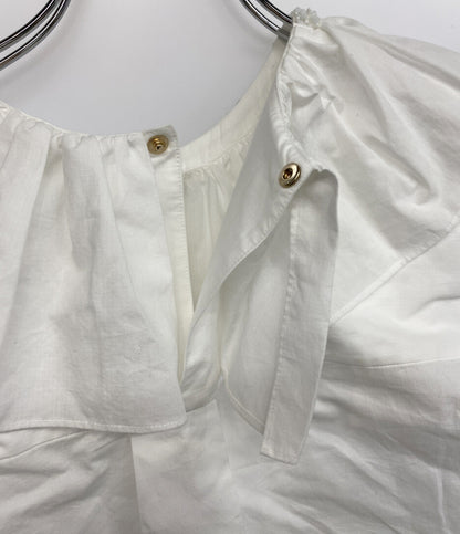 Drawer ブラウス ホワイト ビジュ- 6521-2-991380 レディース SIZE 38 ドゥロワー