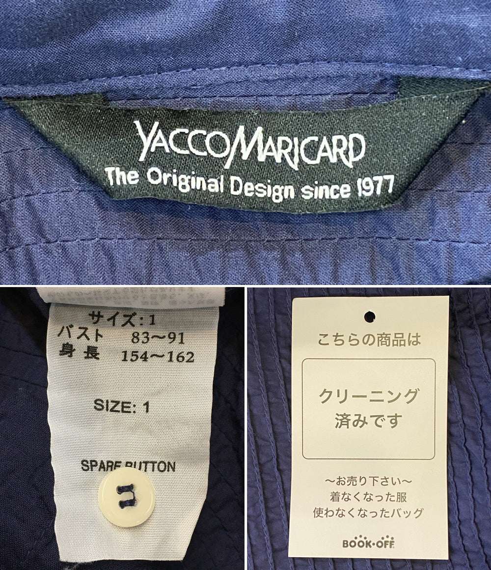 YACCOMARICARD シャツ長袖ワンピース プリーツ ネイビー 1070511 23 レディース SIZE 1 ヤッコマリカルド