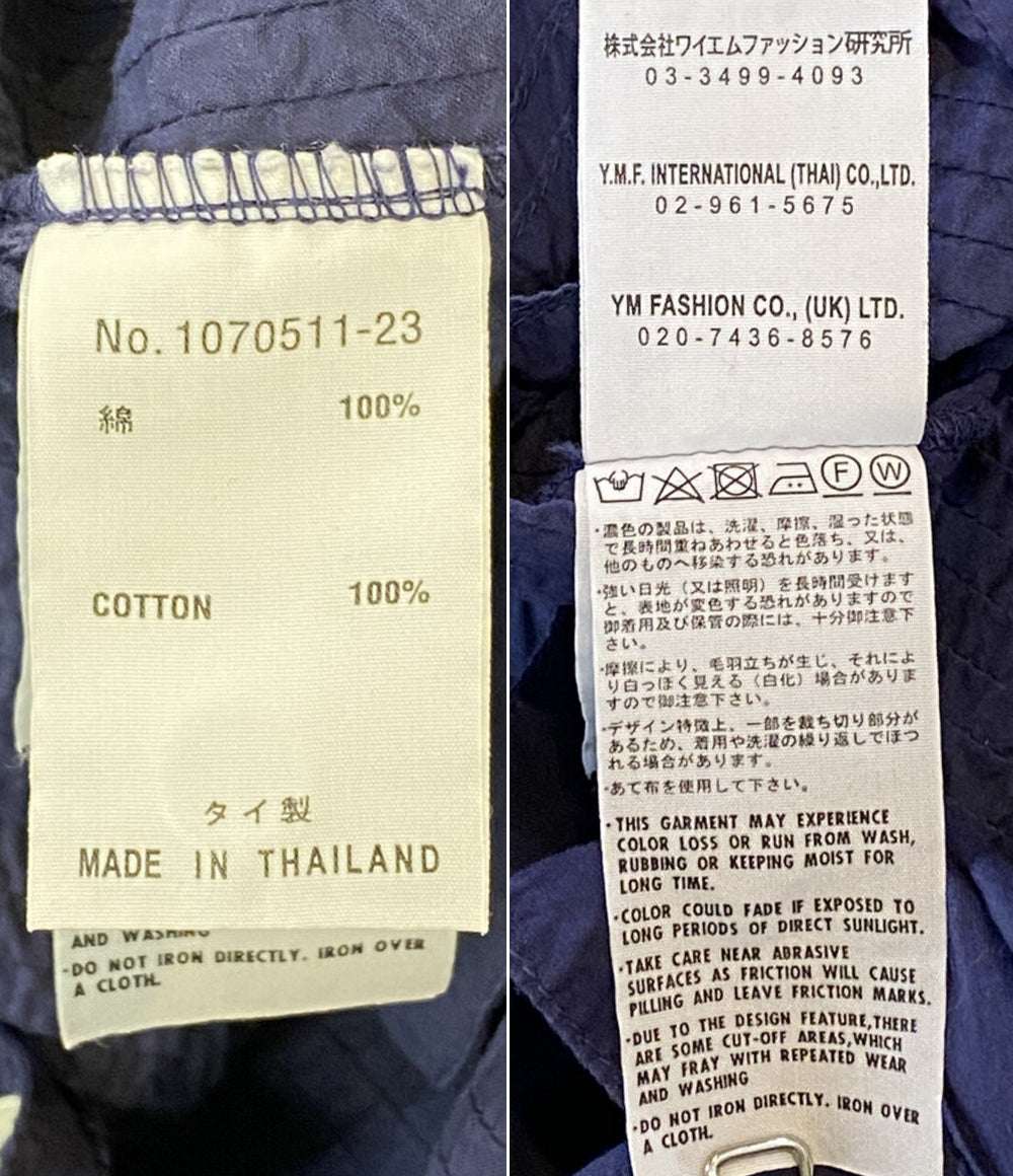 YACCOMARICARD シャツ長袖ワンピース プリーツ ネイビー 1070511 23 レディース SIZE 1 ヤッコマリカルド