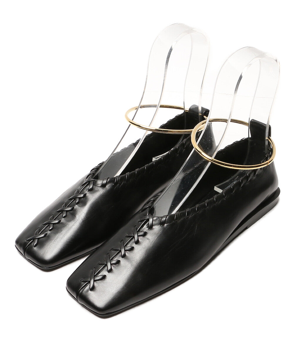 【JIL SANDER】メタルアンクレットレザーバレリーナフラットシューズ36 JIL SANDER - ジルサンダー jilsander メタルアンクレットバレエ