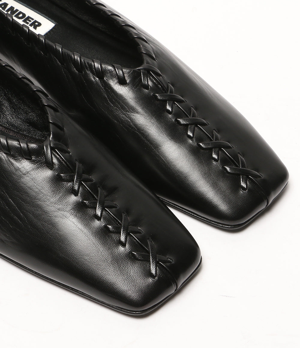 美品 Jil sander パンプス メタルアンクレット レザー バレリーナ