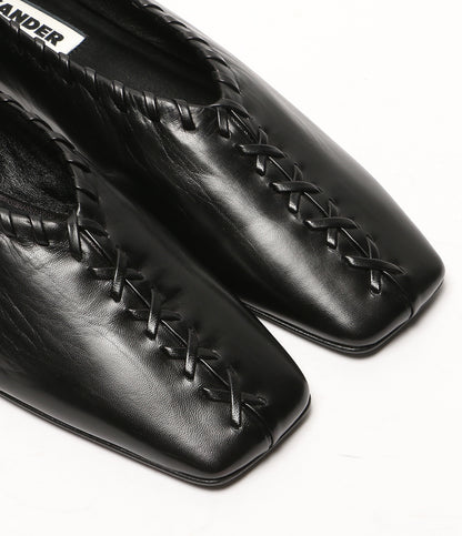 美品 Jil sander パンプス メタルアンクレット レザー バレリーナ レディース SIZE 35 ジルサンダー