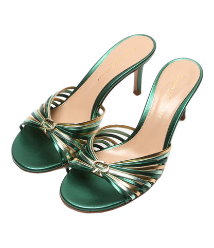 美品 Gianvito Rossi サンダル Vyna グリーン レディース SIZE 35 ジャンヴィトロッシ