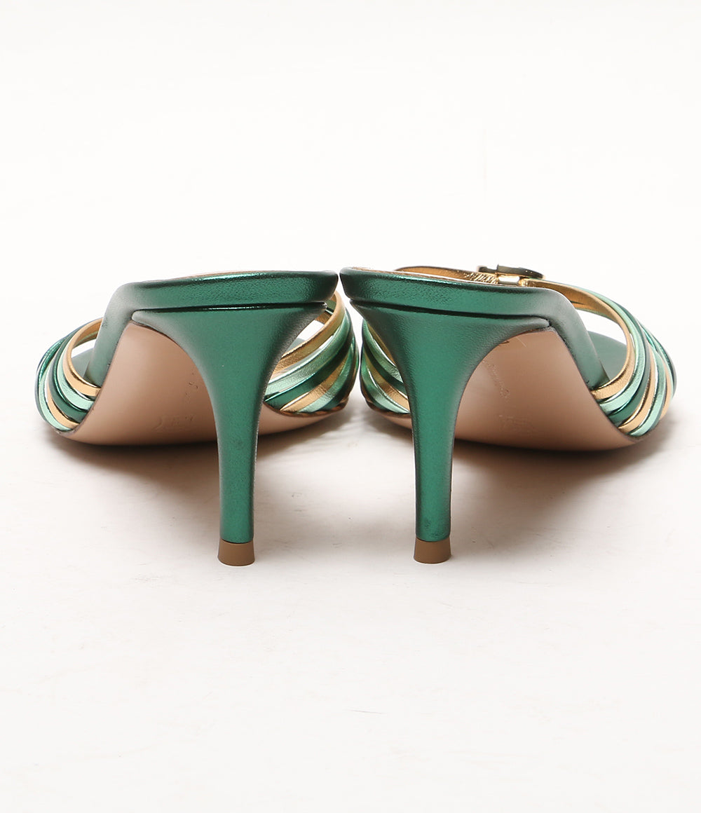 美品 Gianvito Rossi サンダル Vyna グリーン レディース SIZE 35 ジャンヴィトロッシ
