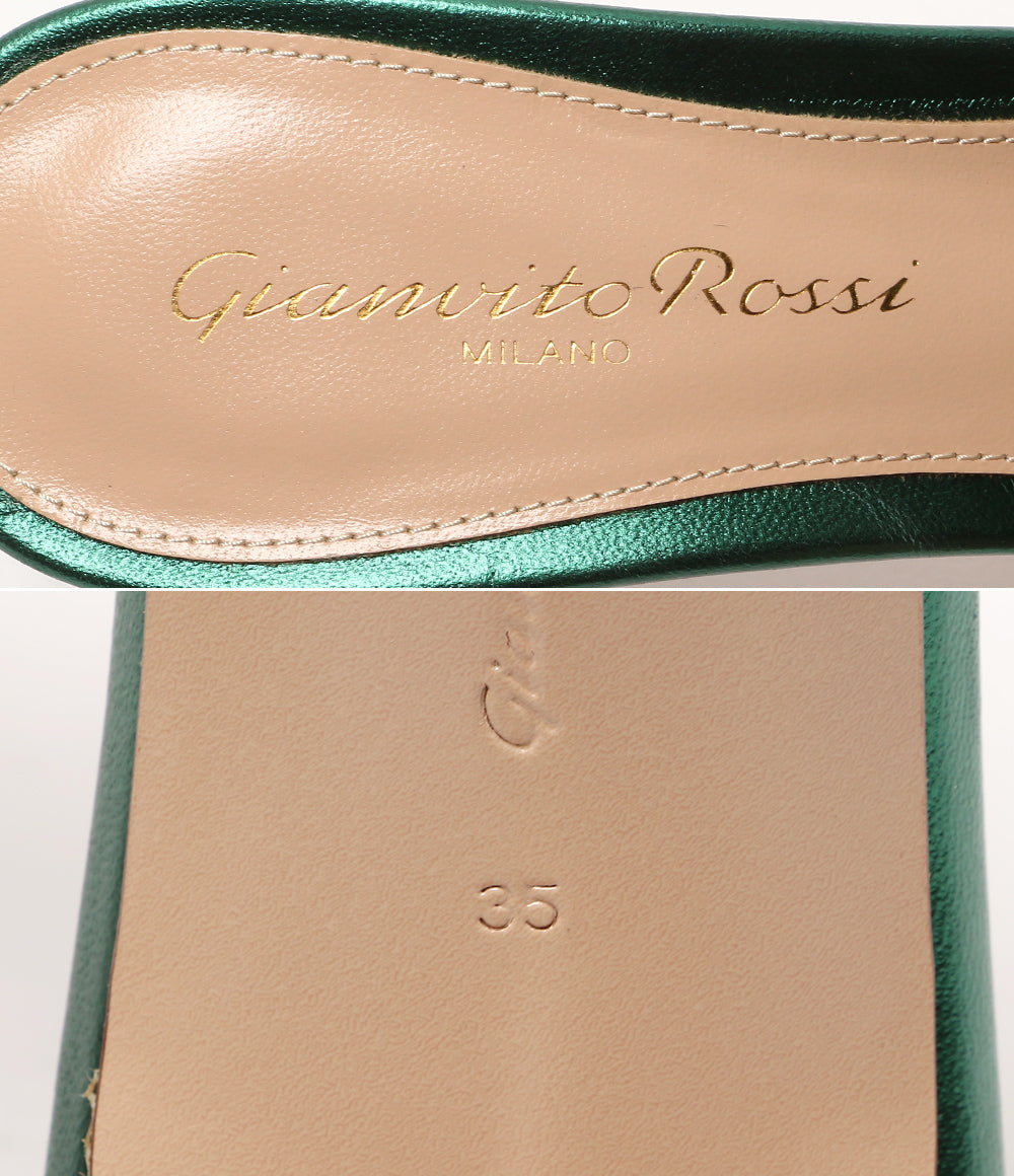美品 Gianvito Rossi サンダル Vyna グリーン レディース SIZE 35 ジャンヴィトロッシ