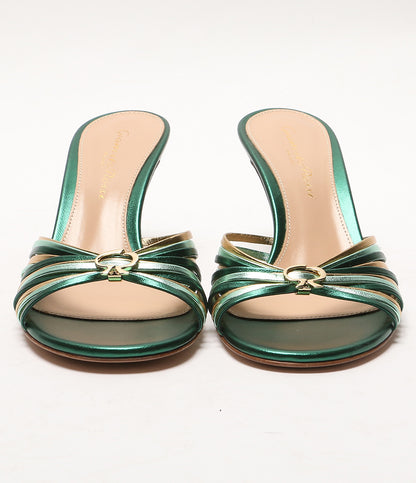美品 Gianvito Rossi サンダル Vyna グリーン レディース SIZE 35 ジャンヴィトロッシ