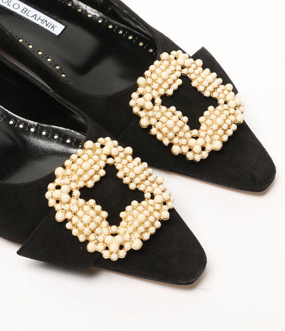 MANOLO BLAHNIK パンプス ハンギシ パール レディース SIZE 35 マノロブラニク
