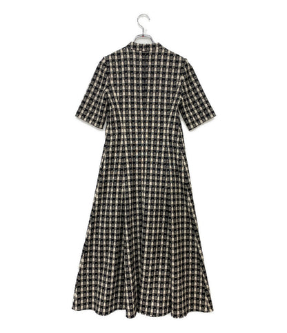 ANAYI ツイーディージャガードキーホールネックワンピース レディース SIZE 36 アナイ