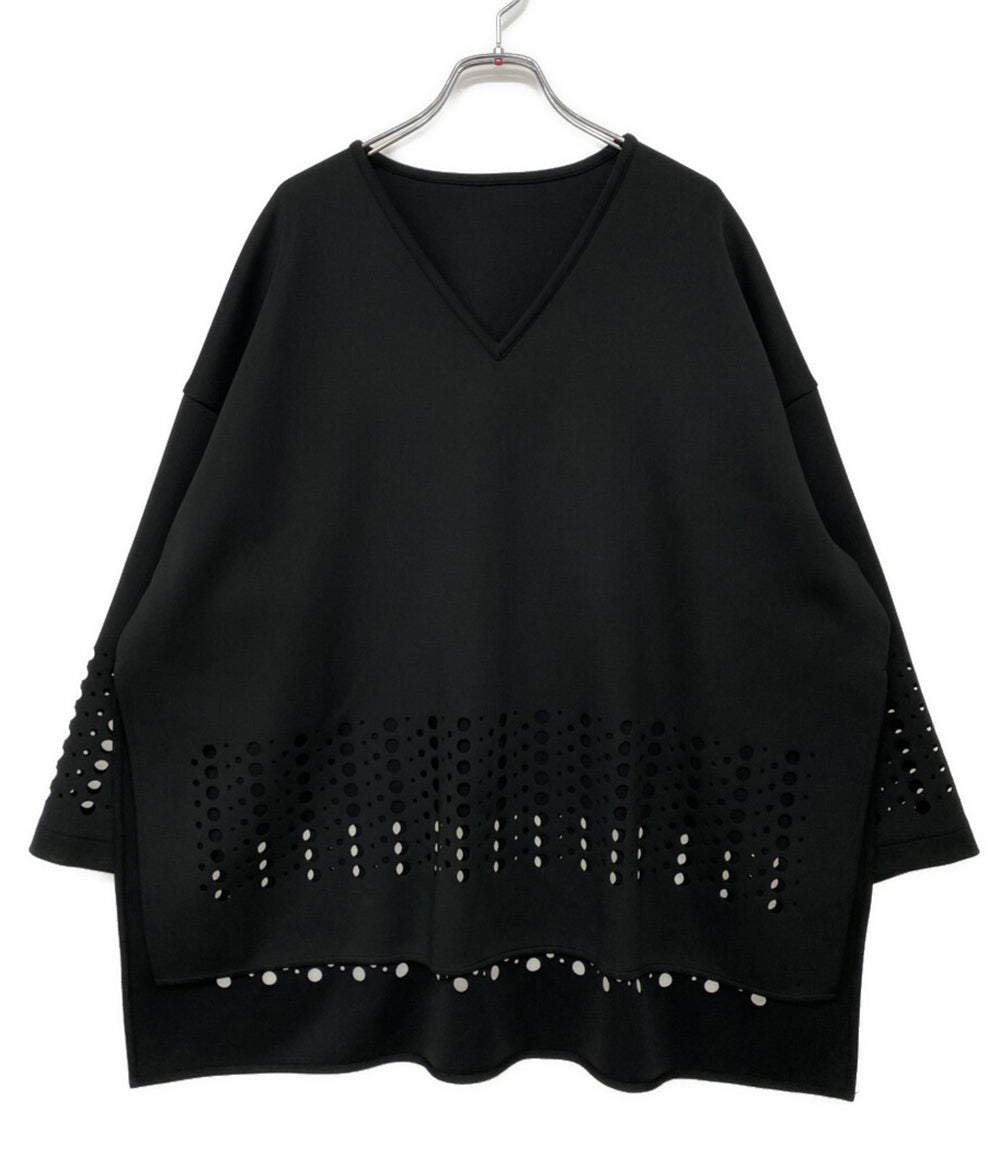 LE PHIL ル フィル カットソー パンチングトップス ブラック レディース SIZE F