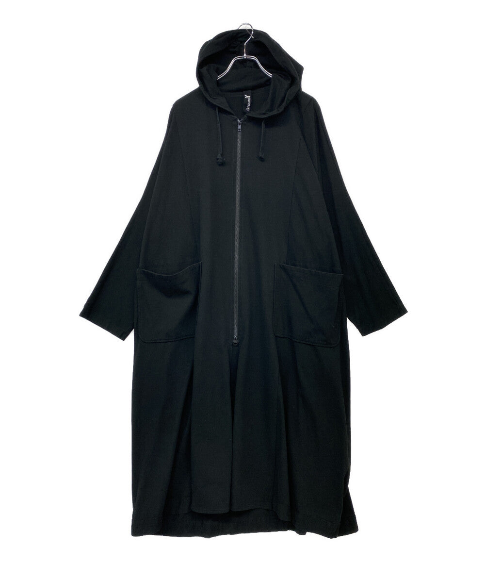 Ground Y コート ロングジップパーカー ブラック GA-D04-040 メンズ SIZE 3 グラウンド ワイ