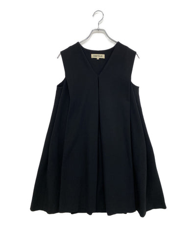 ENFOLD ノースリーブワンピース Vネックブラック 3008A233-0620 レディース SIZE 36 エンフォルド