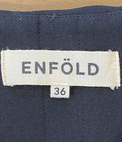 ENFOLD ノースリーブワンピース Vネックブラック 3008A233-0620 レディース SIZE 36 エンフォルド