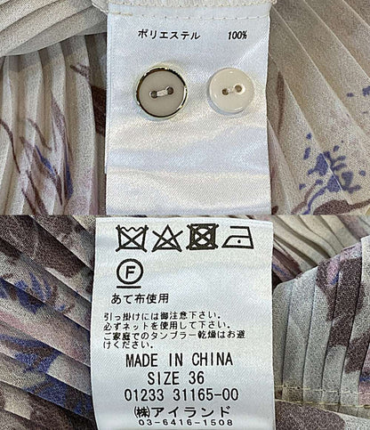美品 GRACE CONTINENTAL 長袖ワンピース ベージュ レトロブーケ 01233 31165-00 レディース SIZE 36 グレースコンチネンタル
