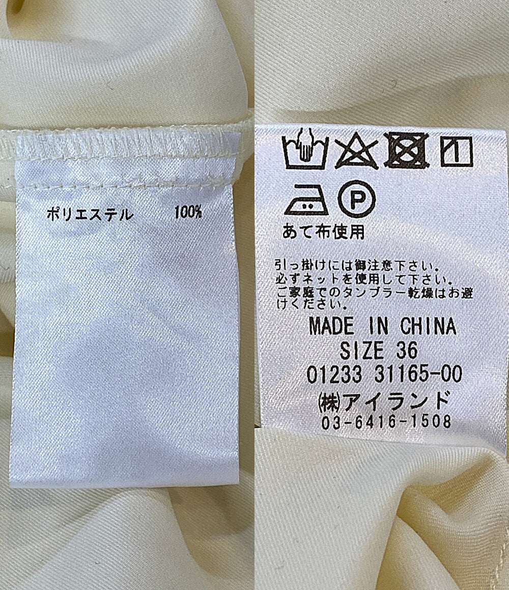 美品 GRACE CONTINENTAL 長袖ワンピース ベージュ レトロブーケ 01233 31165-00 レディース SIZE 36 グレースコンチネンタル