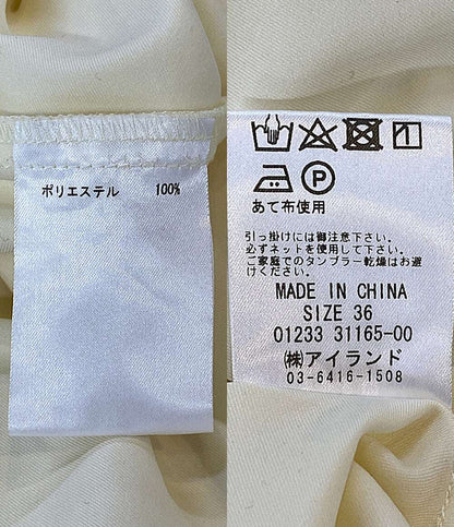 美品 GRACE CONTINENTAL 長袖ワンピース ベージュ レトロブーケ 01233 31165-00 レディース SIZE 36 グレースコンチネンタル
