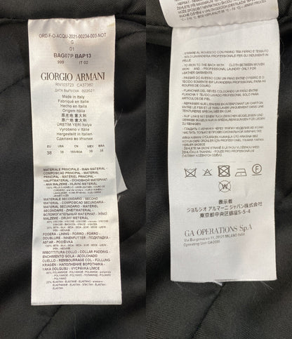 美品 GIORGIO ARMANI ライダースジャケット 襟ベロア ラムレザー 21AW レディース SIZE 38 ジョルジオアルマーニ