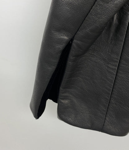 美品 GIORGIO ARMANI ライダースジャケット 襟ベロア ラムレザー 21AW レディース SIZE 38 ジョルジオアルマーニ