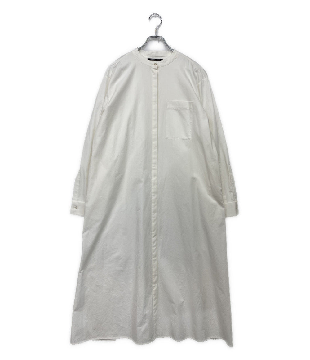 canaco- カナコ 長袖ワンピース バンドカラー ホワイト レディース SIZE F