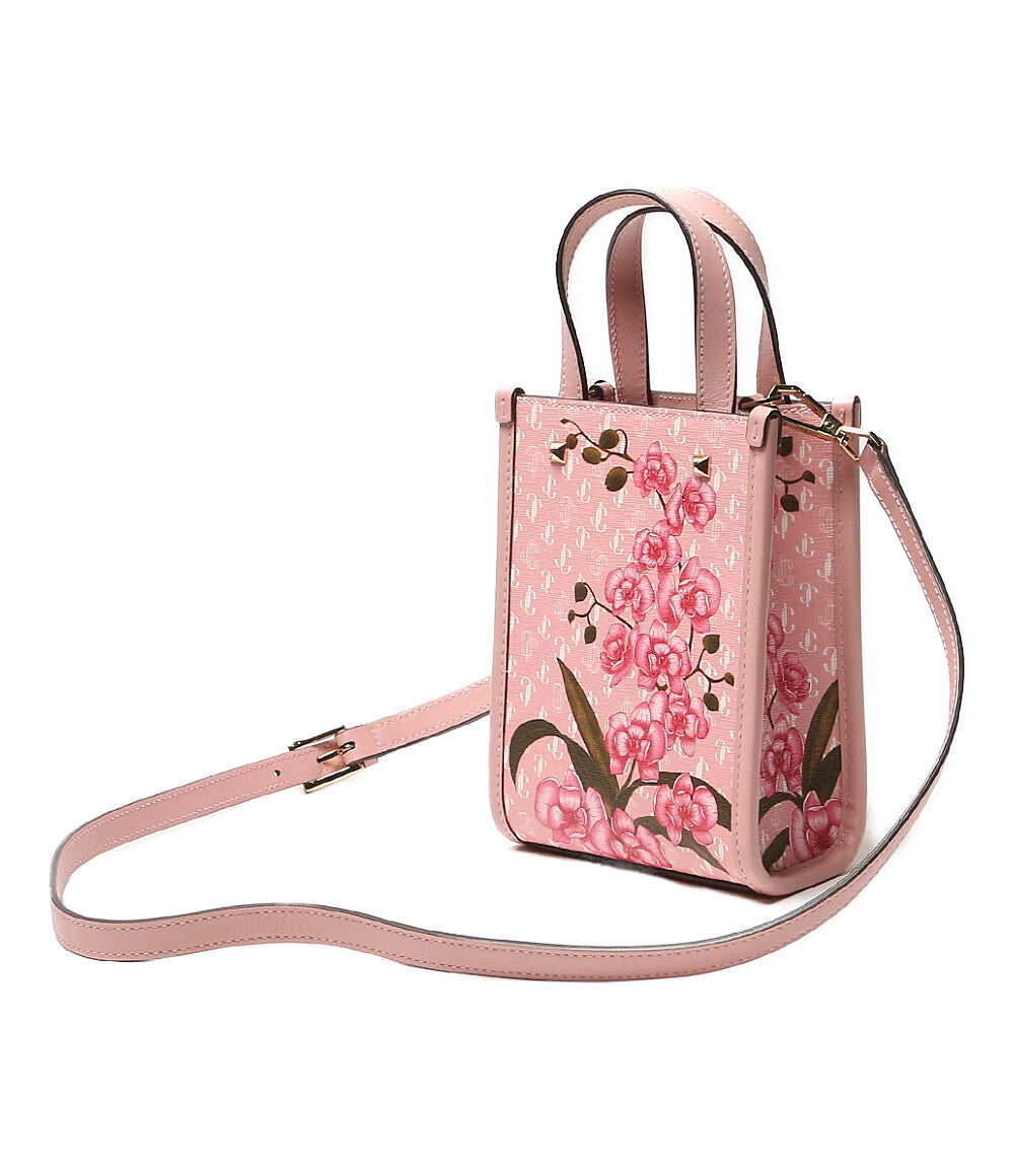 美品 JIMMY CHOO 2way ショルダーバッグ ミニ ノースサウス フラワー