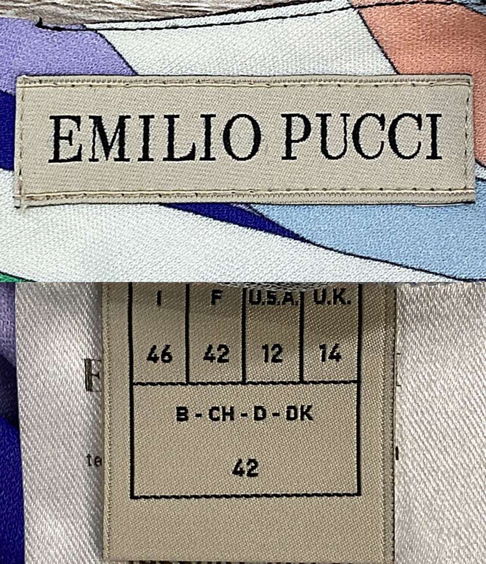 EMILIO PUCCI 長袖ワンピース プッチ柄 9RJG82 レディース SIZE 42 エミリオプッチ