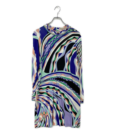 EMILIO PUCCI 長袖ワンピース プッチ柄 9RJG82 レディース SIZE 42 エミリオプッチ