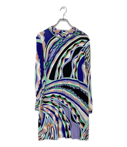 EMILIO PUCCI 長袖ワンピース プッチ柄 9RJG82 レディース SIZE 42 エミリオプッチ