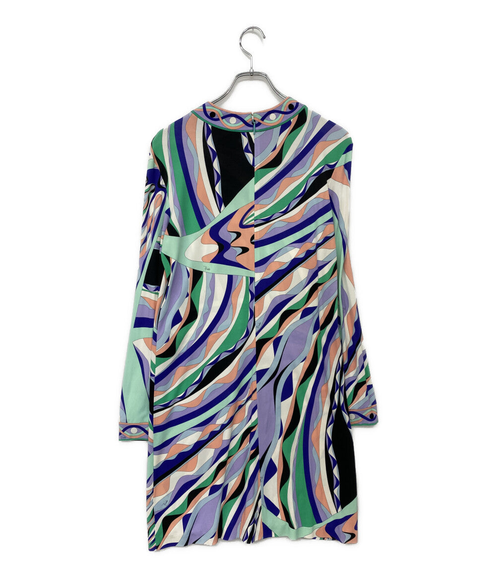 EMILIO PUCCI 長袖ワンピース プッチ柄 9RJG82 レディース SIZE 42 エミリオプッチ