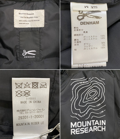 DENHAM×MAUNTAIN RESERCH マウンテンリサーチ レザーダウンジャケット ダブルネーム メンズ SIZE M デンハム