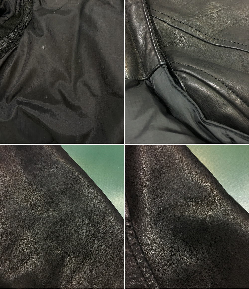 DENHAM×MAUNTAIN RESERCH マウンテンリサーチ レザーダウンジャケット ダブルネーム メンズ SIZE M デンハム