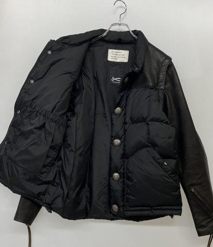DENHAM×MAUNTAIN RESERCH マウンテンリサーチ レザーダウンジャケット ダブルネーム メンズ SIZE M デンハム