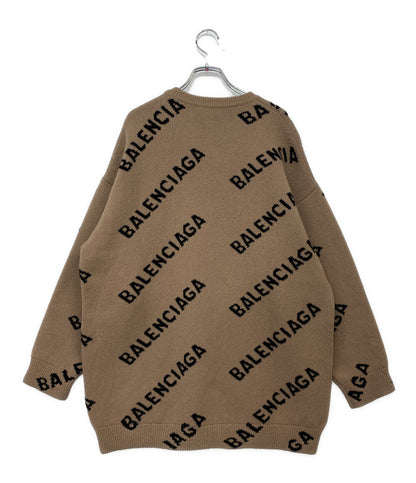 BALENCIAGA 長袖ニット 620983 ロゴ ブラウン メンズ SIZE L バレンシアガ