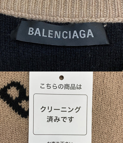 BALENCIAGA 長袖ニット 620983 ロゴ ブラウン メンズ SIZE L バレンシアガ