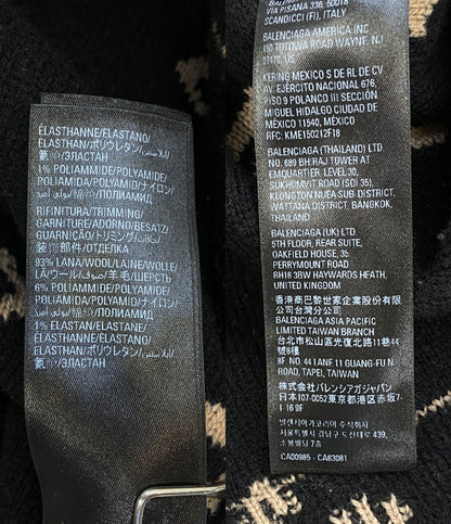 BALENCIAGA 長袖ニット 620983 ロゴ ブラウン メンズ SIZE L バレンシアガ