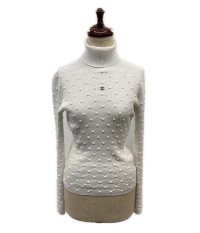 CHANEL タートルネックカットソー ホワイト P73588K10565 レディース SIZE 34 シャネル