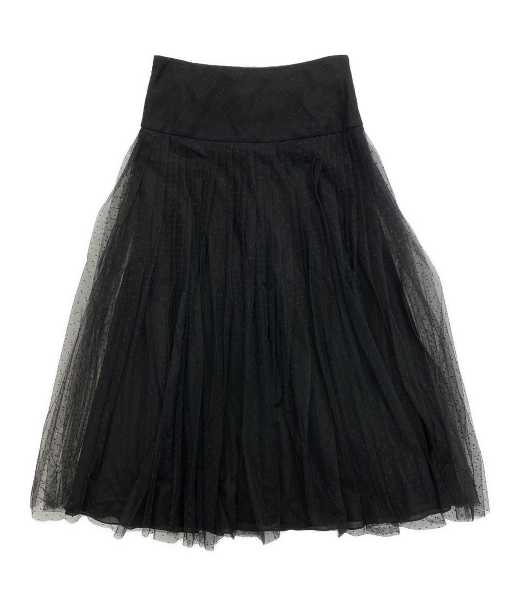 Christian Dior チュールスカート 841J50A8810 ドット ブラック レディース SIZE 34 クリスチャンディオール