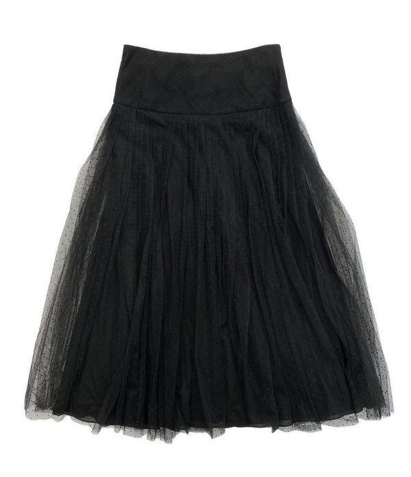 【美品】クリスチャン ディオール　チュールスカート　ヴィンテージ　ロング丈　M Christian Dior チュールスカート 841J50A8810 ドット ブラック
