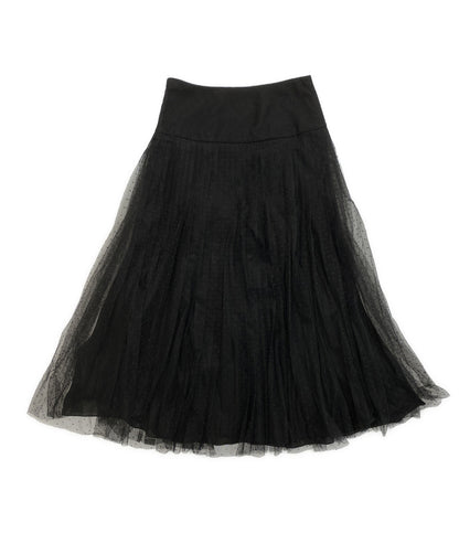 Christian Dior チュールスカート 841J50A8810 ドット ブラック レディース SIZE 34 クリスチャンディオール