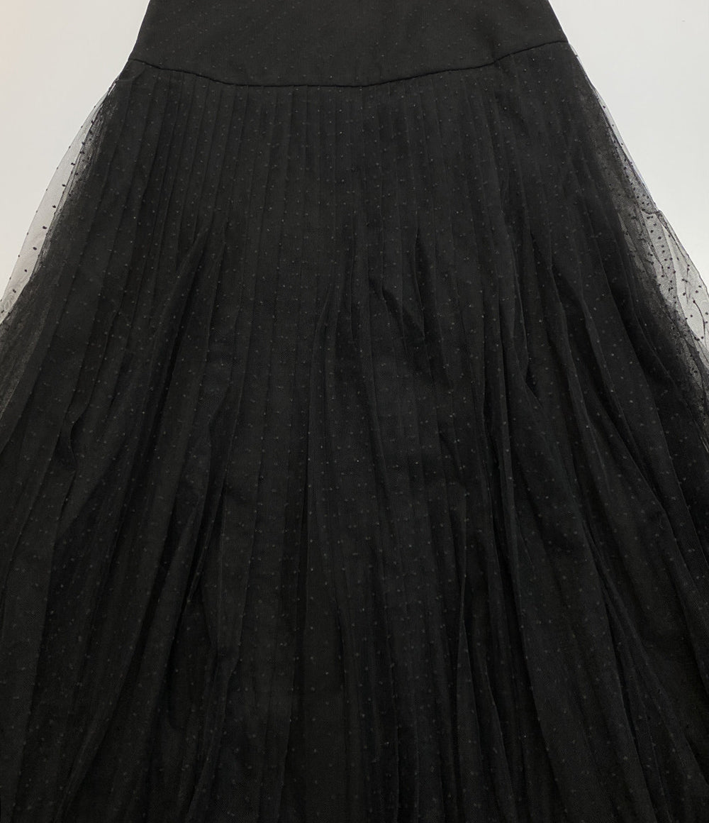 Christian Dior チュールスカート 841J50A8810 ドット ブラック レディース SIZE 34 クリスチャンディオール