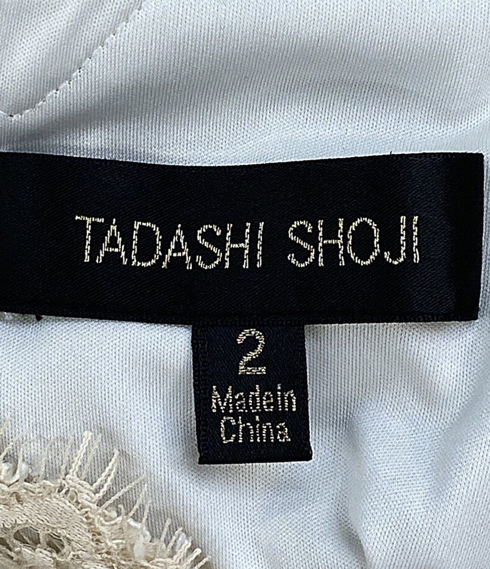 TADASHI SHOJI 五分袖ワンピース ベージュ レース レディース SIZE 2 タダシショージ