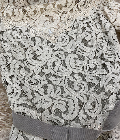 TADASHI SHOJI 五分袖ワンピース ベージュ レース レディース SIZE 2 タダシショージ