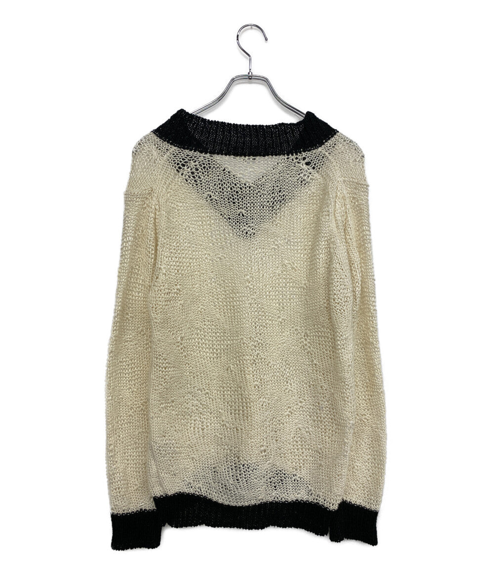 Ann DEMEULEMEESTER ローゲージニット リネン Vネック レディース SIZE XS アンドゥムルメステール