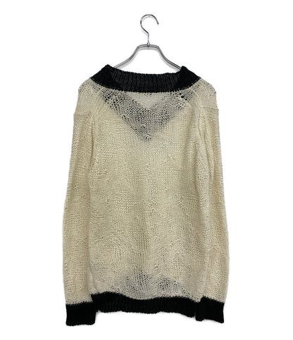 Ann DEMEULEMEESTER ローゲージニット リネン Vネック レディース SIZE XS アンドゥムルメステール