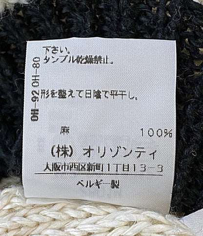 Ann DEMEULEMEESTER ローゲージニット リネン Vネック レディース SIZE XS アンドゥムルメステール