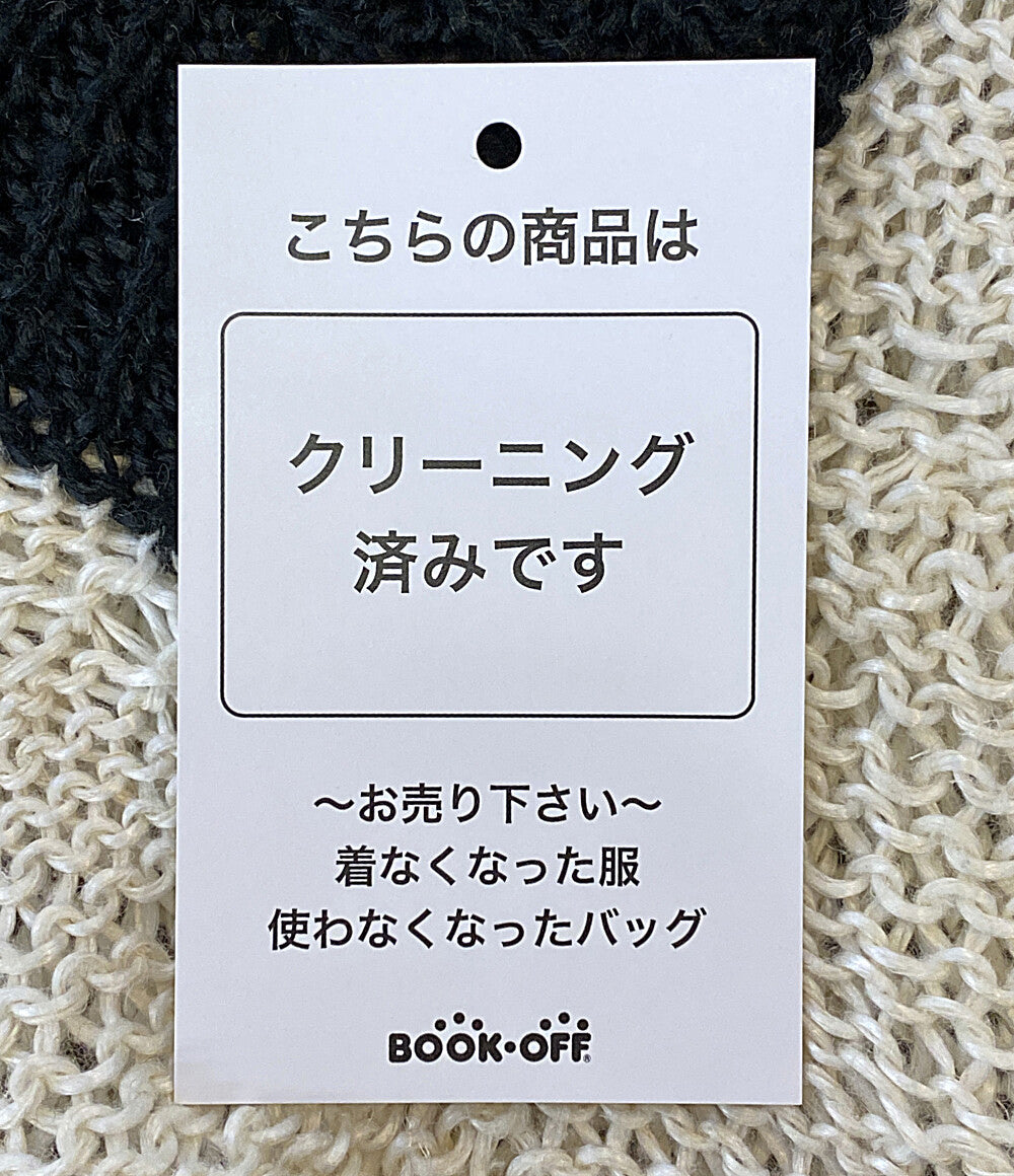 Ann DEMEULEMEESTER ローゲージニット リネン Vネック レディース SIZE XS アンドゥムルメステール