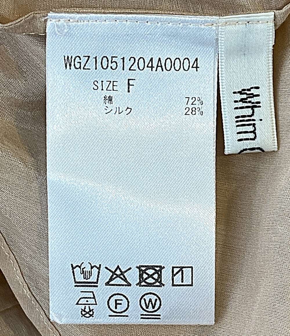 美品 Whim Gazette 長袖シャツ ボウタイ ピンク WGS1051204A0002 レディース SIZE F ウィム ガゼット