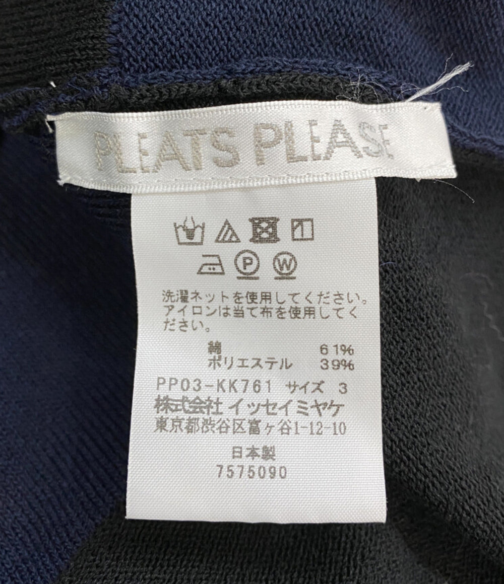 PLEATS PLEASE バイカラーニット PP03-KK761 レディース SIZE 3 プリーツプリーズ