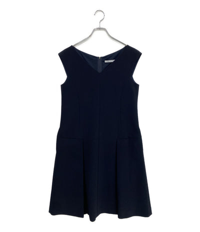FOXEY NEW YORK ノースリーブワンピース Vネック ネイビー 37801-NA０FI122T レディース SIZE 40 フォクシー ニューヨーク