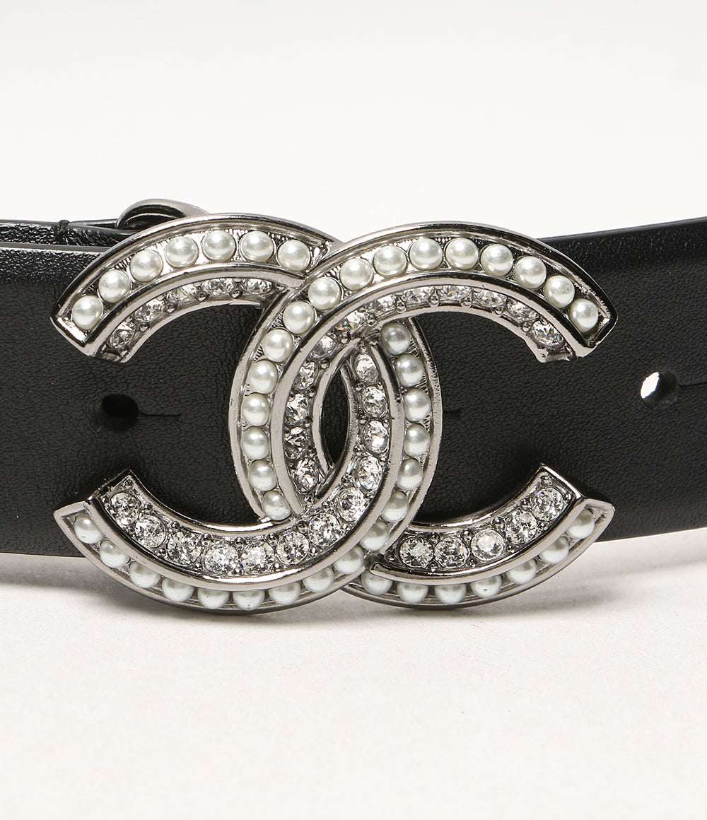 美品 CHANEL ベルト ココ ラインストーン B20 レディース SIZE 80/32 シャネル