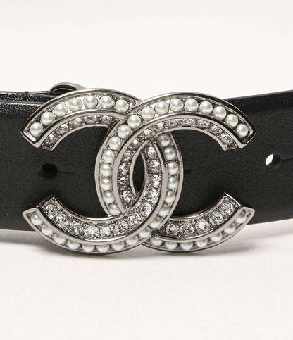 美品 CHANEL ベルト ココ ラインストーン B20 レディース SIZE 80/32 シャネル
